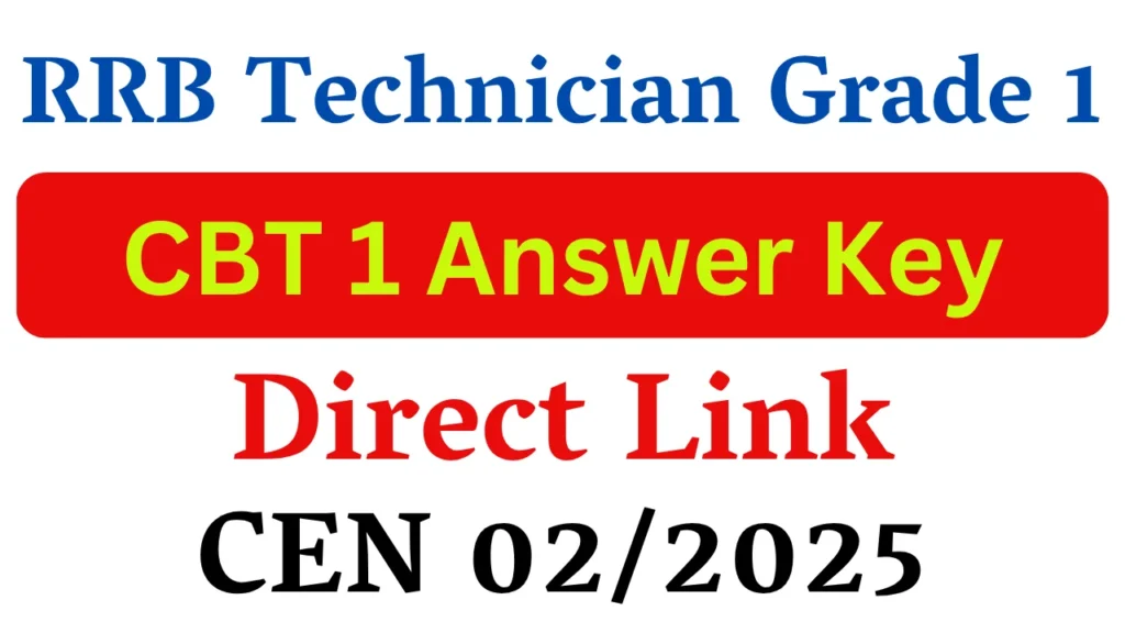 RRB Technician Grade 1 Answer Key 2026