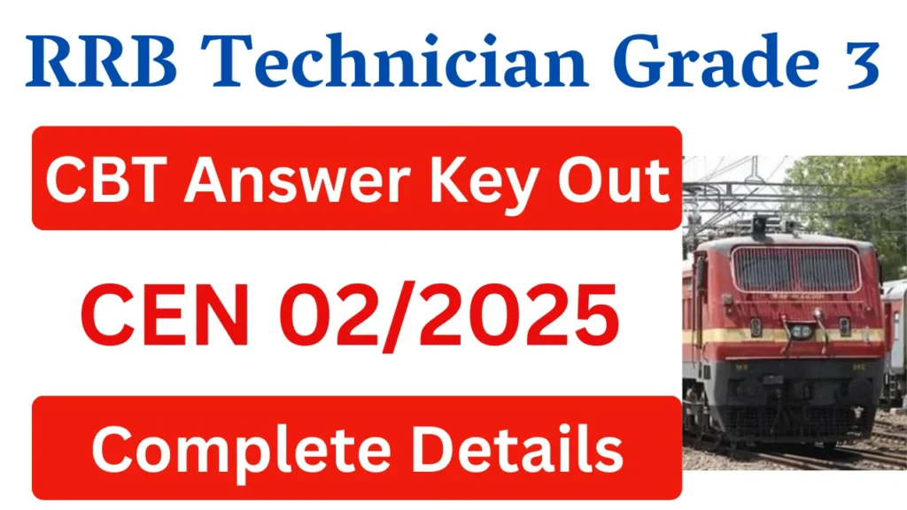 RRB Technician Grade 3 Answer Key 2026