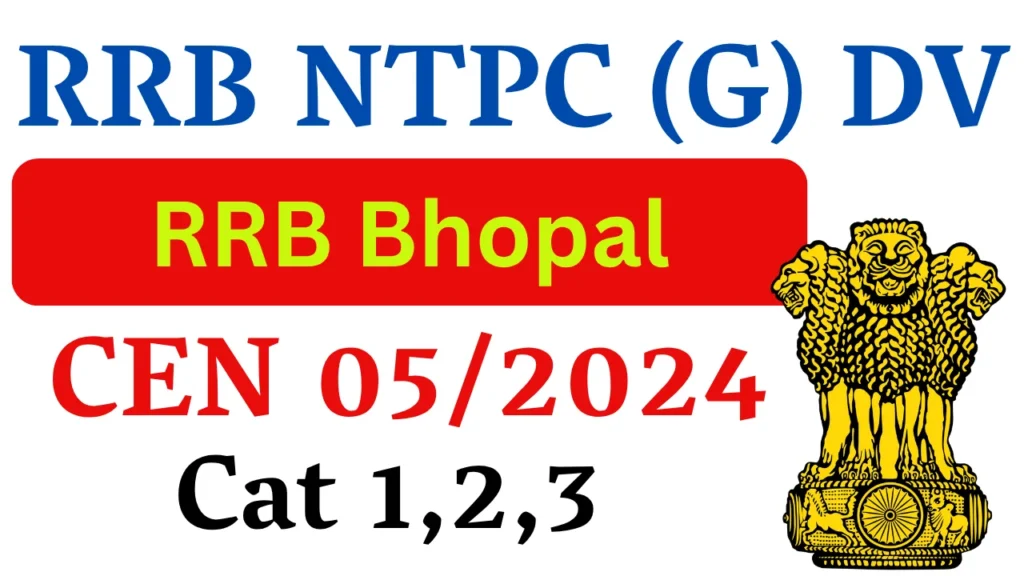 RRB Bhopal NTPC Graduate Document Verification 2026