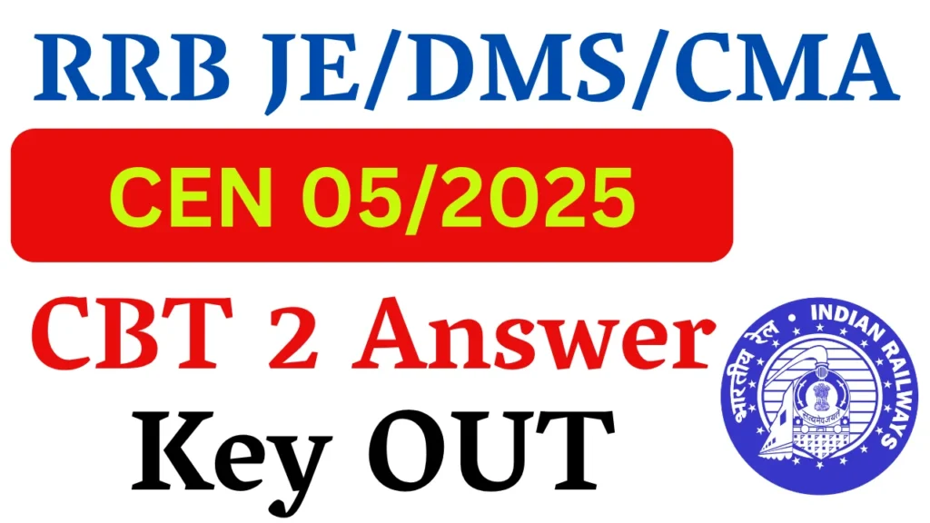 RRB JE CBT 2 Answer Key 2026
