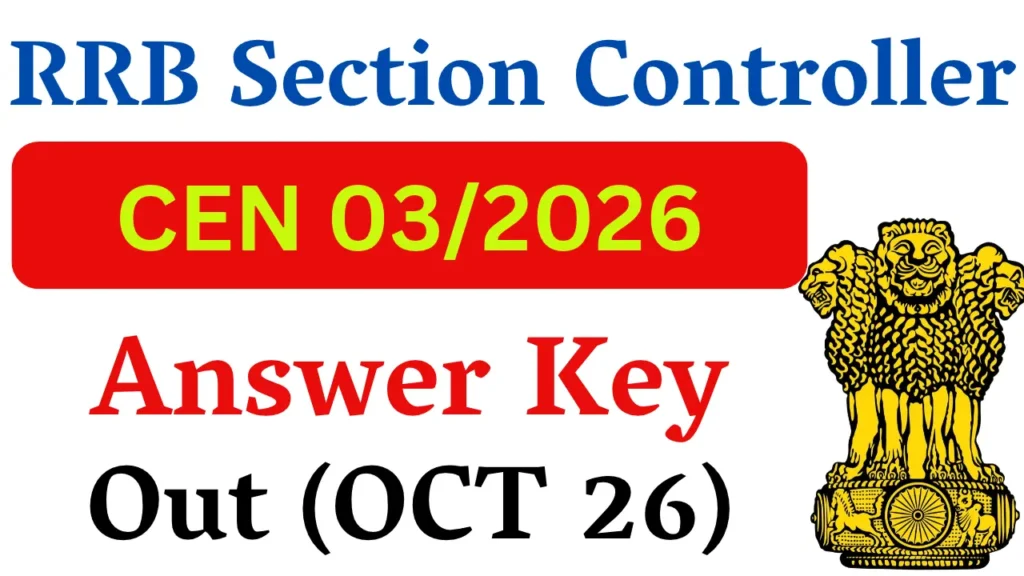 RRB Section Controller Answer Key 2026